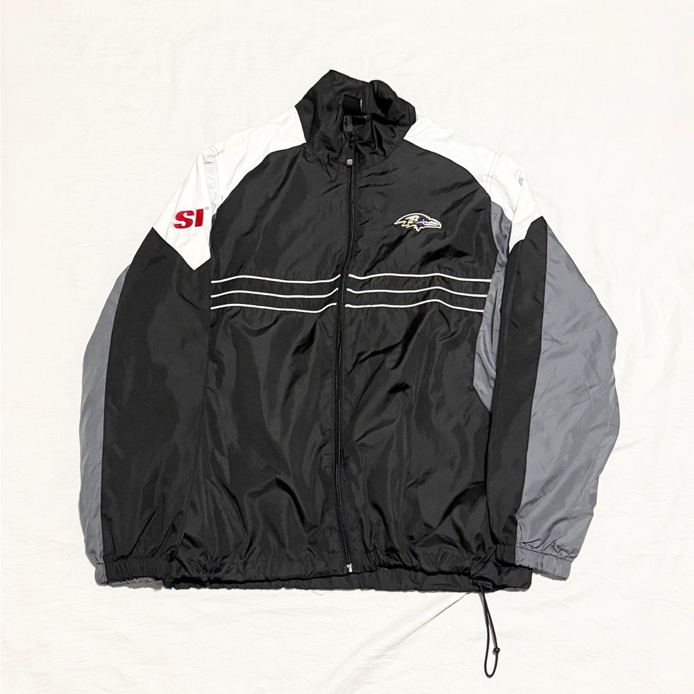 Men's Black and Gray Sports  Baltimore Ravens NFL Jacket